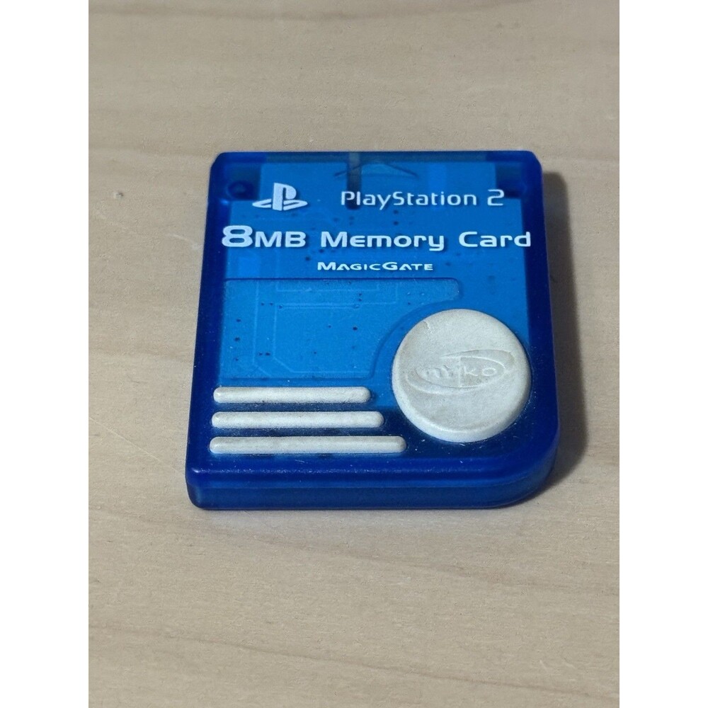Sony Playstation 2 Magic Gate 8MB Memory Card Nyko  Blue White PS2